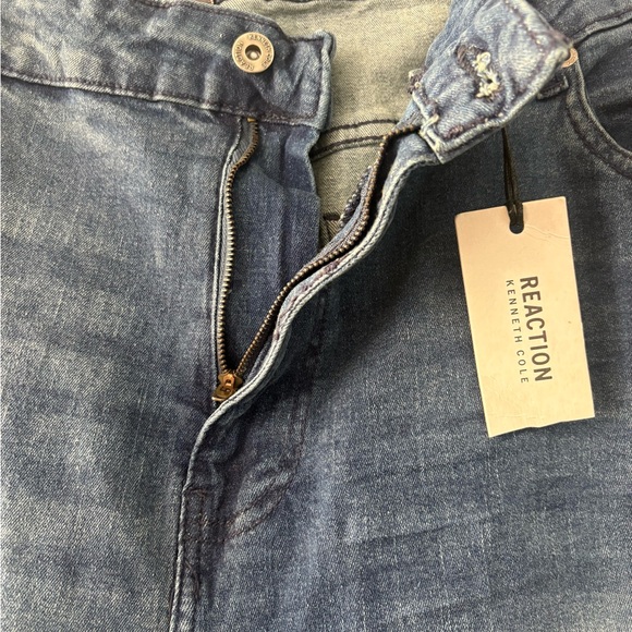 Kenneth Cole Men's Regular Fit Distressed Denim Jeans - Picture 4 of 9